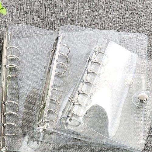 1Pc Transparent Color Plastic Clip File FolderA5/A6/A7 Notebook Loose Leaf Ring Binder Planner Agenda School Office Supplies