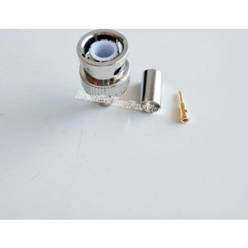10Pcs BNC Male Plug Crimp For RG58 RG142 RG400 LMR195 RG223 Cable Coaxial Connector