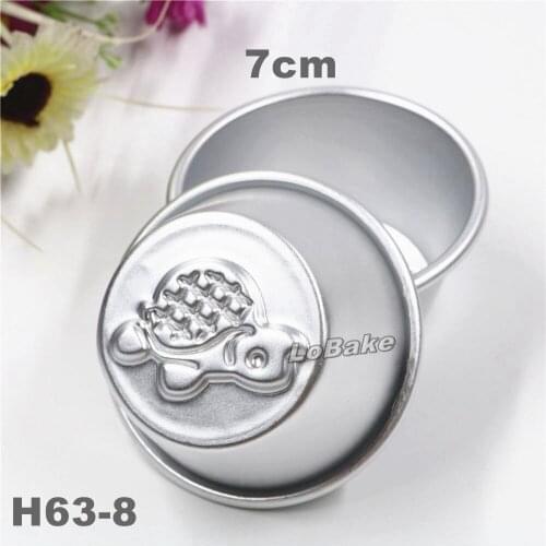10pcs/lot) 7cm diameter tortoise turtle shape aluminium round cup tray cupcake molding pudding mould bread candy baking DIY
