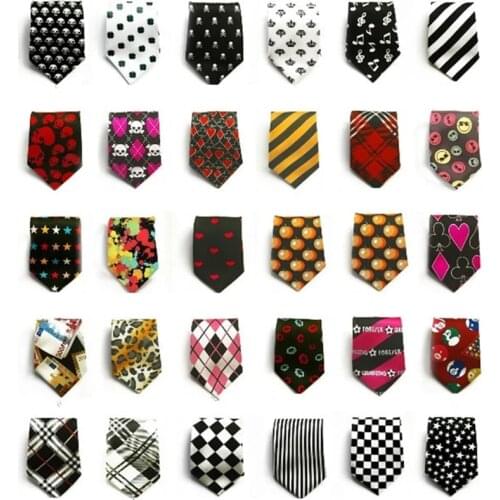 100PC/Lot Graffiti Large Dog Neckties Adjustable Stripes Big Dog Ties Pet Dog Grooming Accessories