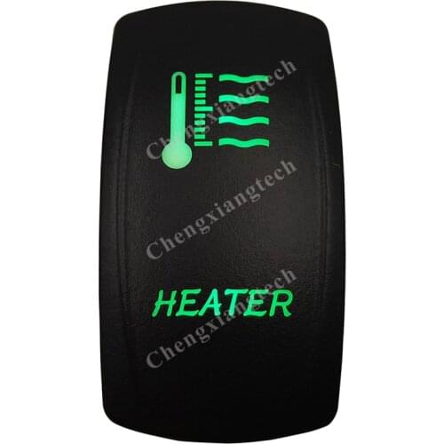 12V 24V Boat Car 5 Pin ON/OFF SPST Rocker Toggle Switch- HEATER- Green Led Waterproof IP66 for Carling ARB 4X4 NARVA