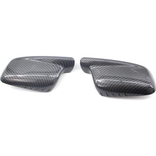 2Pcs Auto Carbon Rearview Mirror Cover Caps For BMW 3 Series E46 7 E66 Series Two-Door Mirror Housing Car Side Mirror Cover Cap