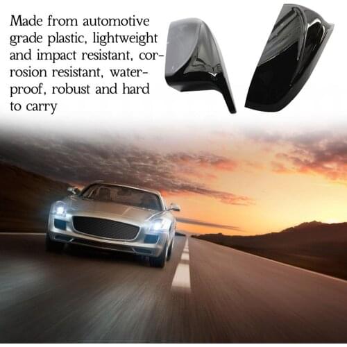 2pcs Rearview Excellent Side Wing modified Bright black Carbon Fiber Pattern Mirror Cover caps For BMW X5 E70 X6 E71 2008-2013