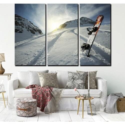 3PCS/Set Triptych Canvas Prints Landscape Waves Pyramid Sunset Painting Picture Art For Living Room Modern Home Decoration