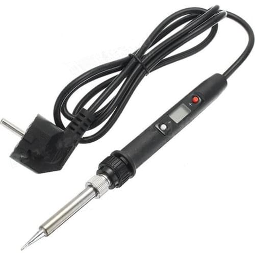 936H 80W 220V LCD Digital Thermostat Adjustable Lead Free Electric Soldering Iron Mini Soldering Station EU Plug(Black)