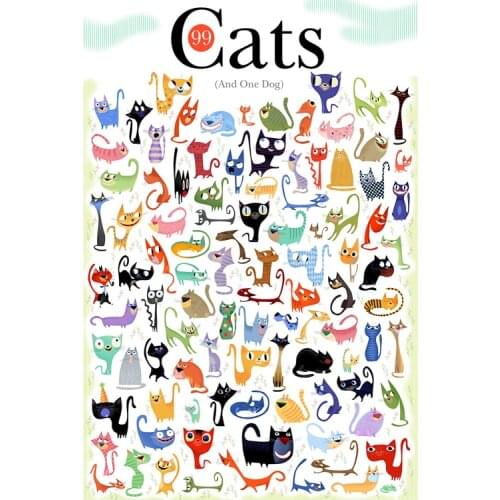 99 cats The wooden puzzle 1000 pieces ersion paper jigsaw puzzle white card adult childrens educational toys