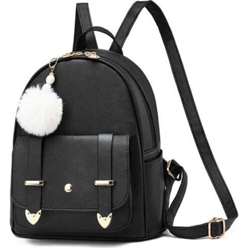 Free Shipping Fashion High Quality Pu Leather Backpack School Bags for Teenage Girls Casual Double Shoulder Travel Bags Totes