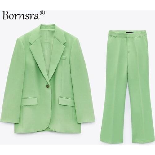 Женские брючные костюмы двойка Bornsra China At AliExpress