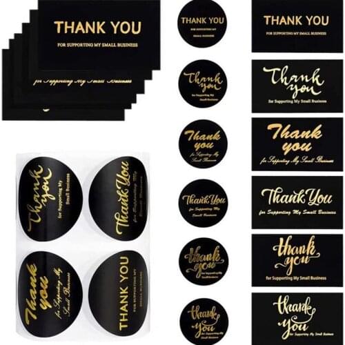 Bronzing Thank You Sticker Card Holiday Commercial Decor Sticker Birthday Party Sticker Baking Label Invitation Card Gift Card
