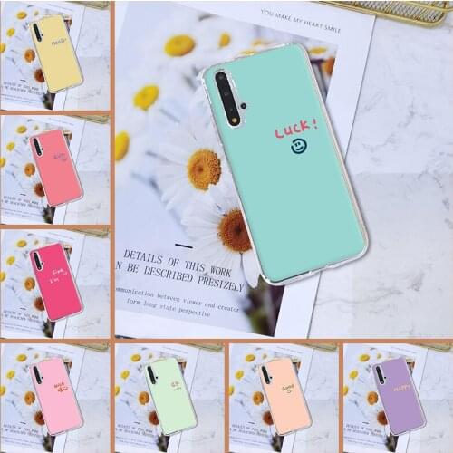 Phone Case For Huawei Honor 8A Pro 8S V20 Case Silicone Pink Quote Simple Luck Back Cover For Huawei Honor 10i 20i 20 Lite Pro