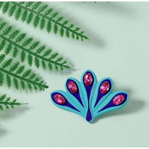 Anime Peacock Ladybug Enamel Lapel Brooch Pin Inlaid With Red Crystal Exquisite Metal Badge Pretty Jewelry For Woman Kids