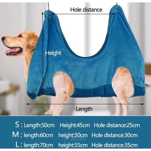 Hot Dog Cat Hammock Helper Soft Flannel Pet Grooming Hammocks Restraint Bag Harness for Nail Clip Trimming Bathing with 2 Hook