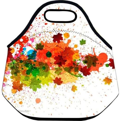 Personalized Geometric Neoprene Therm Lunch Bag for Kids School Printed Waterpoof Lunch Bag Woman Food Package Various Pattern