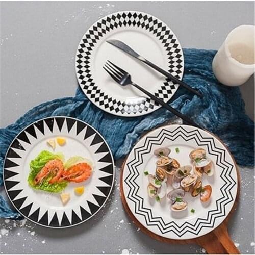 Nordic Ceramic Dessert Plate Service 8 Inches Breakfast Bread Cake Saucer Home Restaurant Party Tableware Fruits Salad Dishes