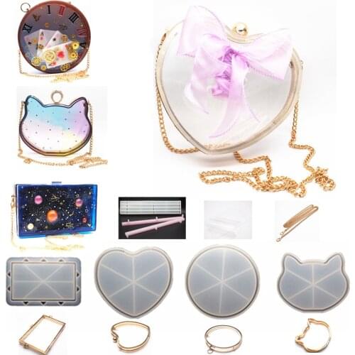 3 Pack Casting Mold Kit,with transparent cloth ,Bracket and the chain of the bag for making Clear Dynamic Liquid Quicksand Bag