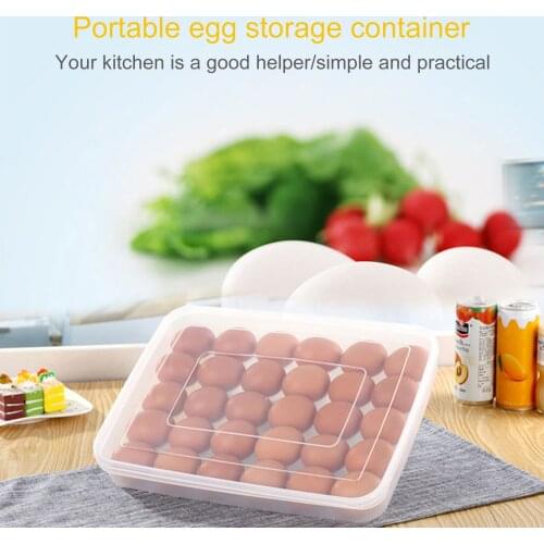 30 Grids Egg Storage Box Egg Tray Containers Kitchen Refrigerator Eggs Transparent Dispenser Airtight Fresh Preservation Safety