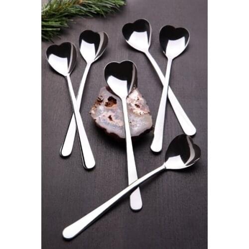 Heart Shaped Six Units İce Cream Spoon