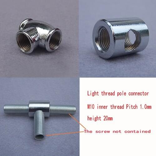 M10 lighting hollow screw nut 20mm height connector inner thread head steel pole ceiling DIY LED crystal light wall lamp