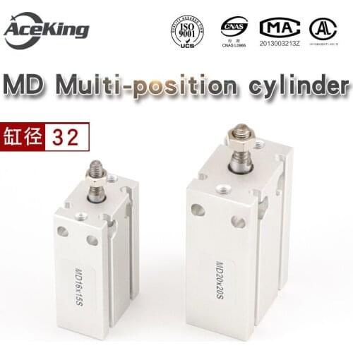 Small pneumatic Type of DE free installation cylinder MD32 - by 15/30/45/60/75% / 20/25/30/35/40/45/50/60/70 - S