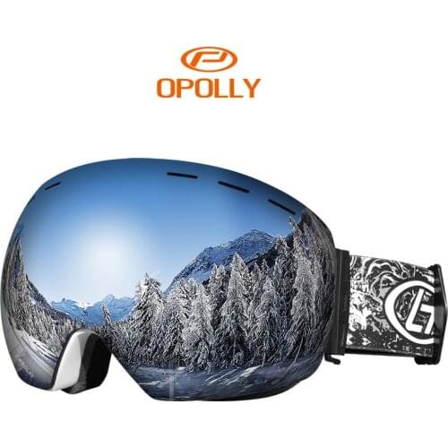 Explosive frameless double-layer anti-fog ski goggles Men and women large-frame double-layer anti-fog adult goggles