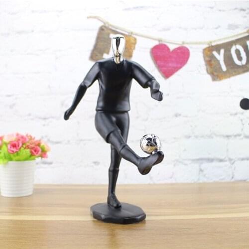 [New] Modern Abstract Sculpture Sportsman Football player figure model Statue Art Carving Resin Figurine Home Decorations