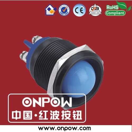ONPOW 22mm anti-vandal domed SCREW TERMINAL black indicator signal lamp GQ22G-D/L/B/12V/A