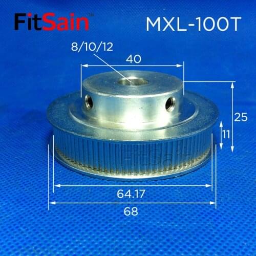 FitSain-MXL 100T Width 10mm Synchronous Wheel Stepper Motor Pulley Hole 8/10/12