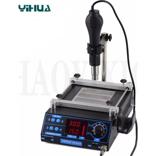 Air soldering station LCD Adjustable Electronic Hot Air Gun PCB preheat and IR preheating station bga rework station YIHUA 853AA
