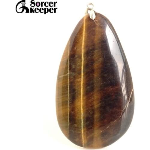 Fashion Healing Crystals Jewelry Genuine Natural Blue Tigers Eye Stone Charm Pendant Long Statement Necklace Best Friends CS734
