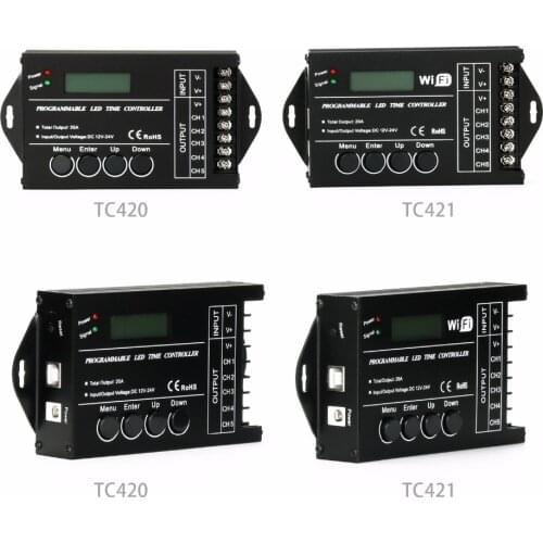 TC420 TC421 TC423 Time Programable RGB LED Controller Dimmer 5 Channel Common Anode for RGB LED Lights Aquarium Lighting