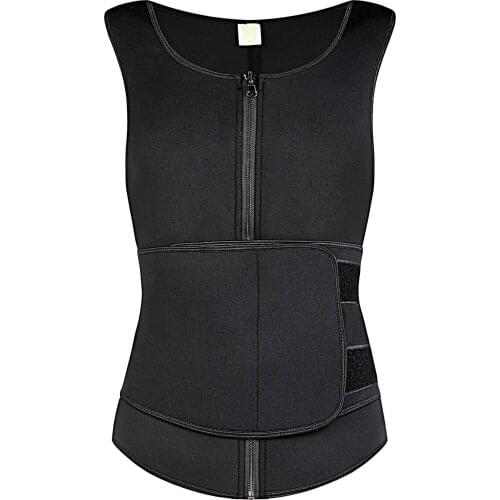 Sweat Sauna Vest for Women Neoprene Tank Top Waist Trainer Corset Fitness Weight Loss Body Shaper Colombian Girdles Velcro Belt