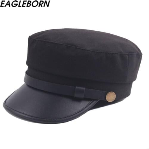 EAGLEBORN Brand Men Women Casual Captain Hat Spring Autumn Navy Cap Cotton Military Cap Baseball DropShipping Student Retro caps