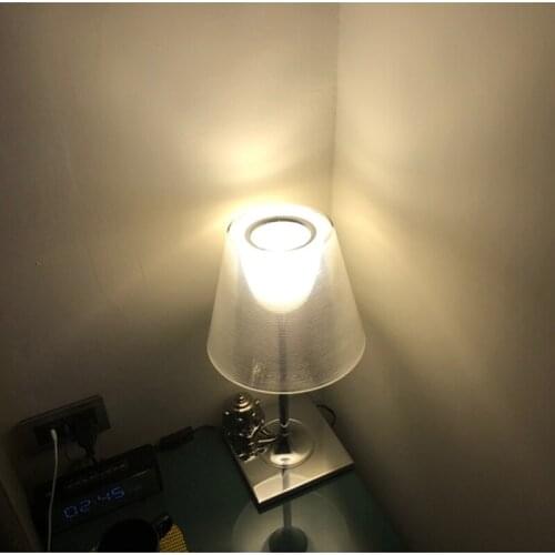 Modern Classic Italy Design Acrylic Famous Europe Design E27 Table Lamp Chrome Metal Smoke Transparent Amber Table Light