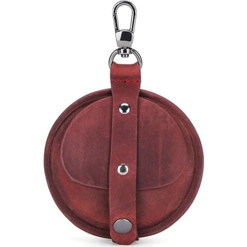 Crazy Horse Cowhide Leather Storage Bag Earphone Case for Samsung Galaxy Buds Live Wireless Headset Accessories