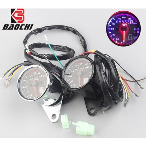 Universal MotorcycleSpeedometer Odometer Fuel Gauge 0-160 km/u GN125 Instrument LED Indicator For Honda Cg125