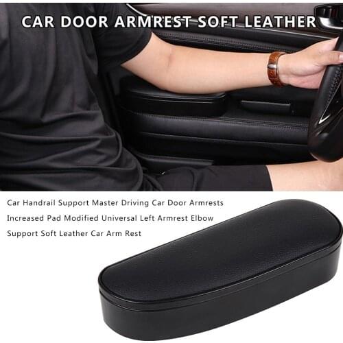 Universal Car Door Armrest Soft Leather Driver Arm Protective Pad Mat Internal Support Storage Organizer Car Armrest Cushion