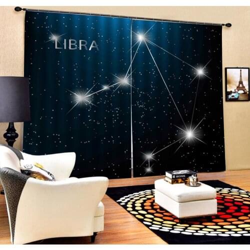 Blackout curtains Customized size Luxury Blackout 3D Window Curtains For Living Room sky star curtains