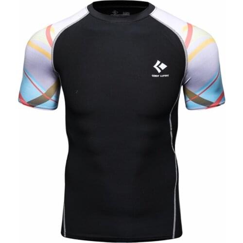 Factory short sleeves men custom diving surfing rash guard top OEM accept rashguard