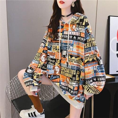Cool Rock Sweatshirt Autumn Gothic Hoodie Streetwear Women Oversize Hip Hop Hoodies Casual Winter High Street Sweatshirt Female