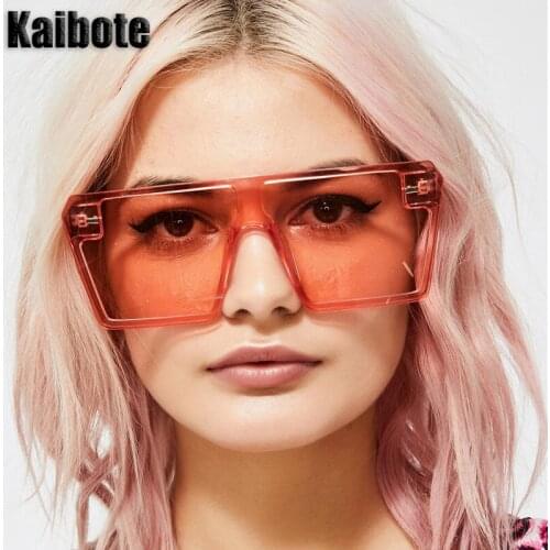 Kaibote S-2185 Retro Womens Sunglasses Big Square Frame UV Protection Fashion Dazzle Colour Sun Eyeglasses Outdoor Eyewear