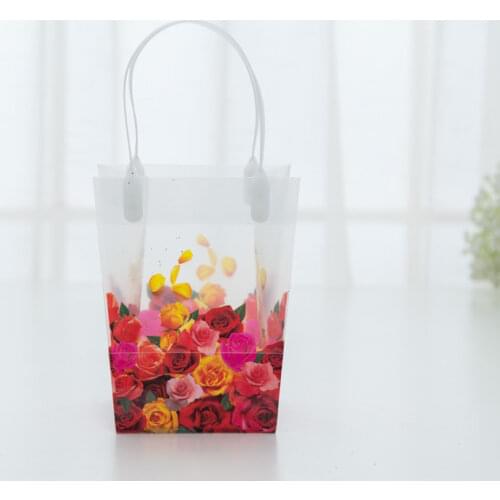 10Pcs/lot Flower Pattern Small Gift Bag With Handles for Birthday Decoration Event Party Supplies plastic shopping bag candy bag