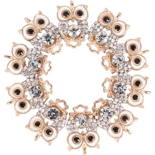 10Pcs Fashion Charms Zinc Alloy Enamels Rhinestone Drop Oil Owl Pendant Accessories DIY Necklace Earring Jewelry Accessories
