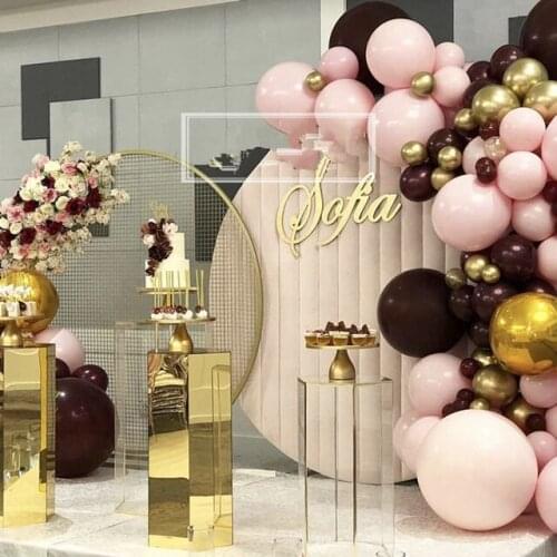 2pcs/set)Gold mirror Cylinder Display Stands Round Plinth mental Plinths Display cake stand yudao287
