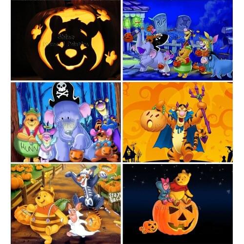 5D DIY Diamond Painting Cartoon Halloween Winnie the Pooh Gift Full Square/Round Embroidery Mosaic Kit Handmade Art Home Decor