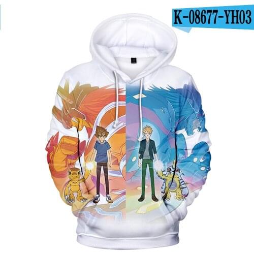 Aikooki Anime Digimon Adventure Fashion 3D boys/girls Hoodies Cosplay Children Adults Size Kpop Sweatshirts boys Hoody Clothing