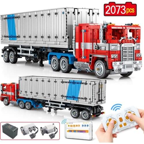Technical APP City RC/No RC Container Truck Building Blocks Moc Engineering Vehicle Bricks Toys For Children Gift