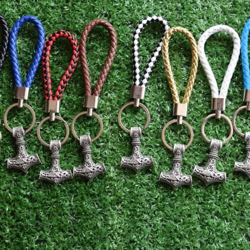 Viking thor hammer keychain
