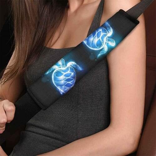 2 Pack Car Seat Belt Pad Cover Blue Sea Turtle Safety Seat Belt Strap Stylish Design Suitable For Volkswagen Mercedes W203 VW