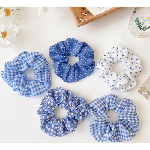 Coloful Korean Plaid Scrunchie Elastic Hair Rubber Bands Women Girl Holiday Headwear Ponytail Hair Accessories Headwear Headband
