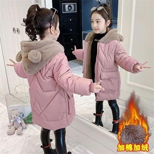 Winter Jacket for Girls 2021 Russian Children Snowsuit Warm Hooded Outerwear Coat Kids Teenage Girl Parka 4-13 Years Clothes